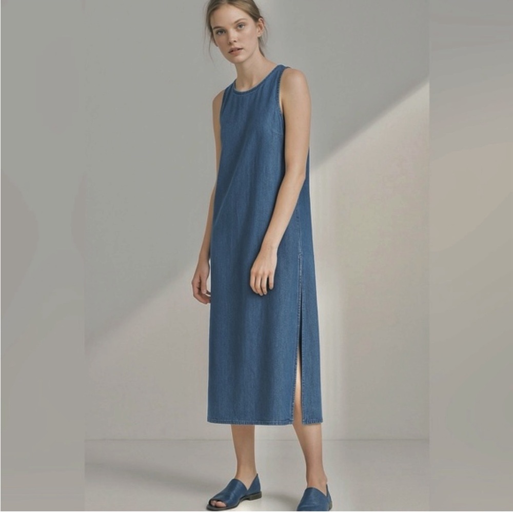 Wilfred Free Denim Midi Dress with pockets